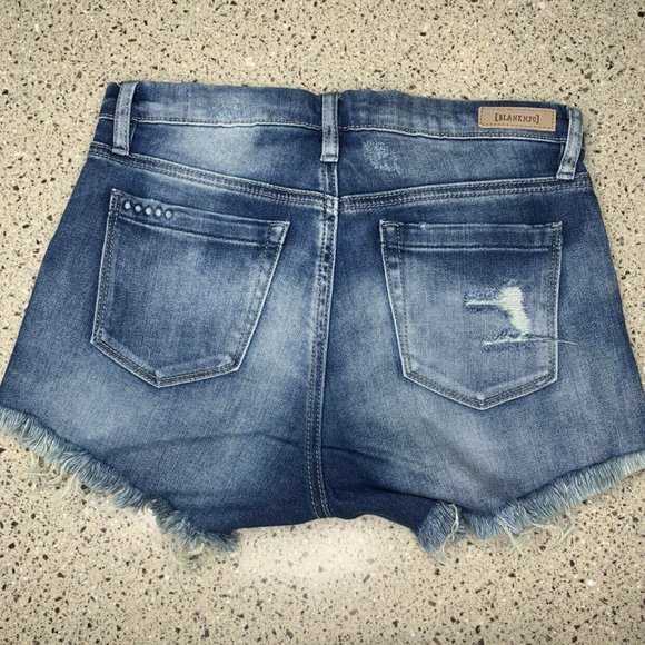 Blank NYC Wedge Girls Distressed Denim Shorts 10 - Picture 2 of 3